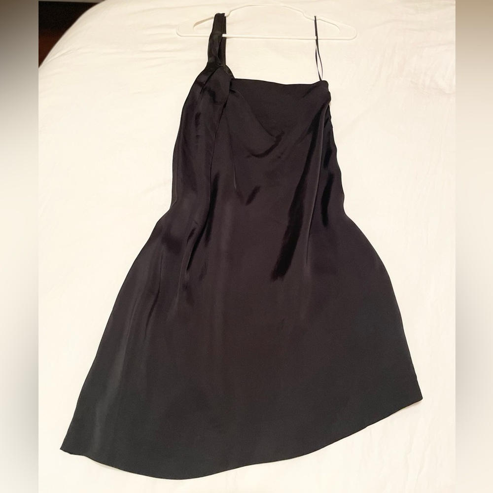 Theory Brinia Pendant Black One Shoulder Dress